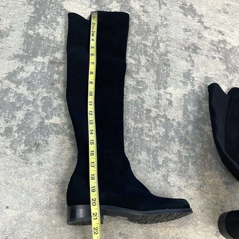 New Stuart Weitzman 5050 Over The Knee Riding Boots Black Suede Sz 6